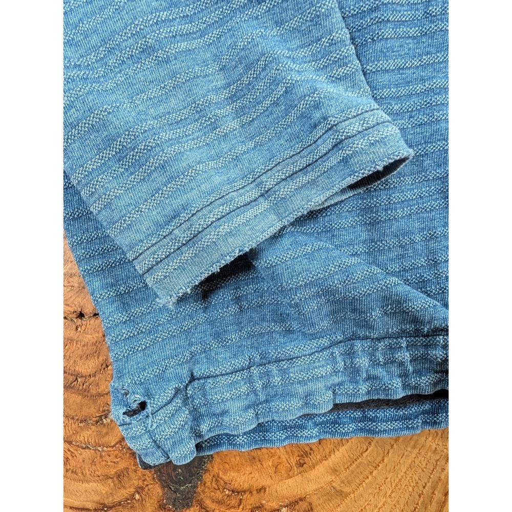 Carbon2Cobalt Henley Shirt Mens L Blue Long Sleeve 100% Cotton Casual - Picture 6 of 8